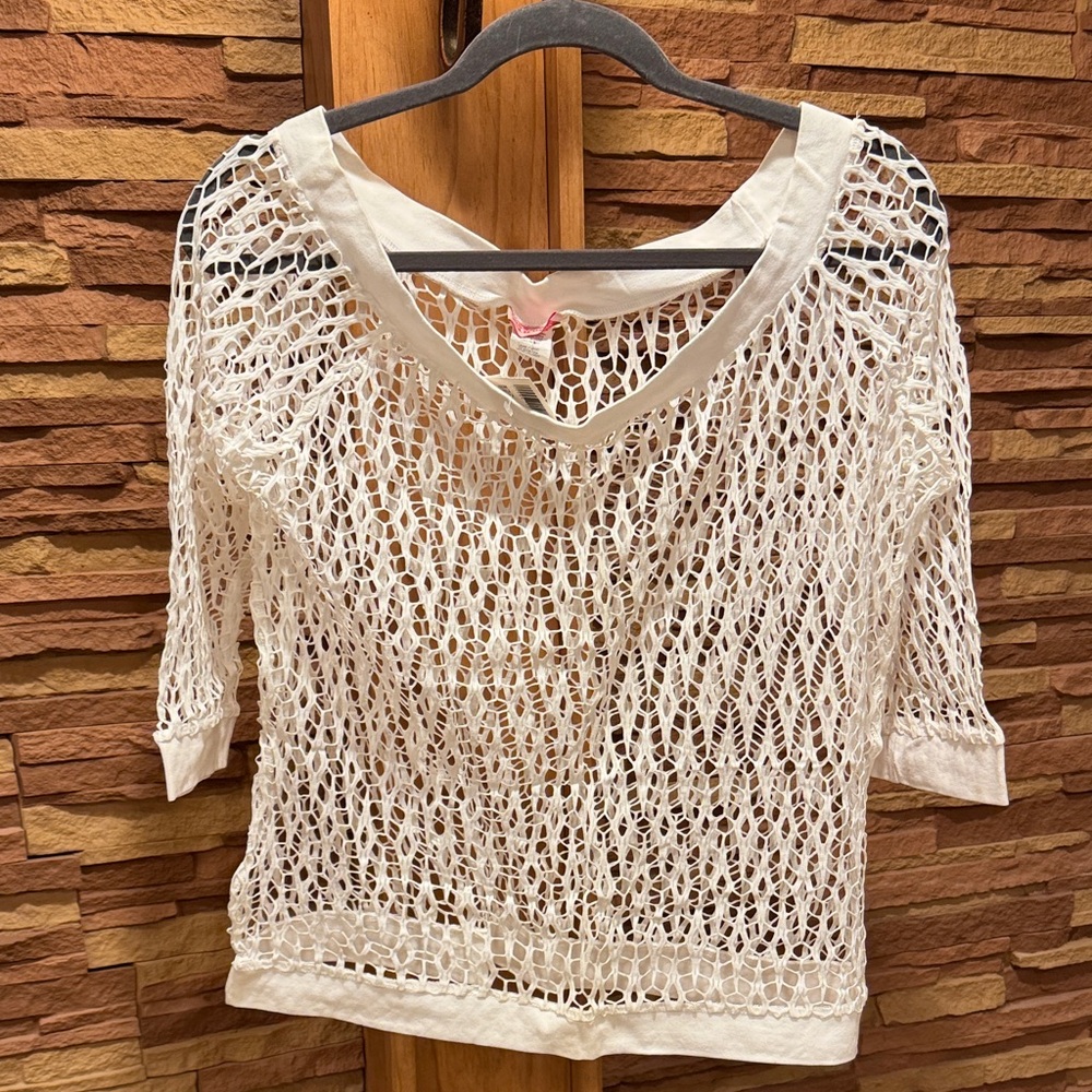BNWT White Crochet Knit Top